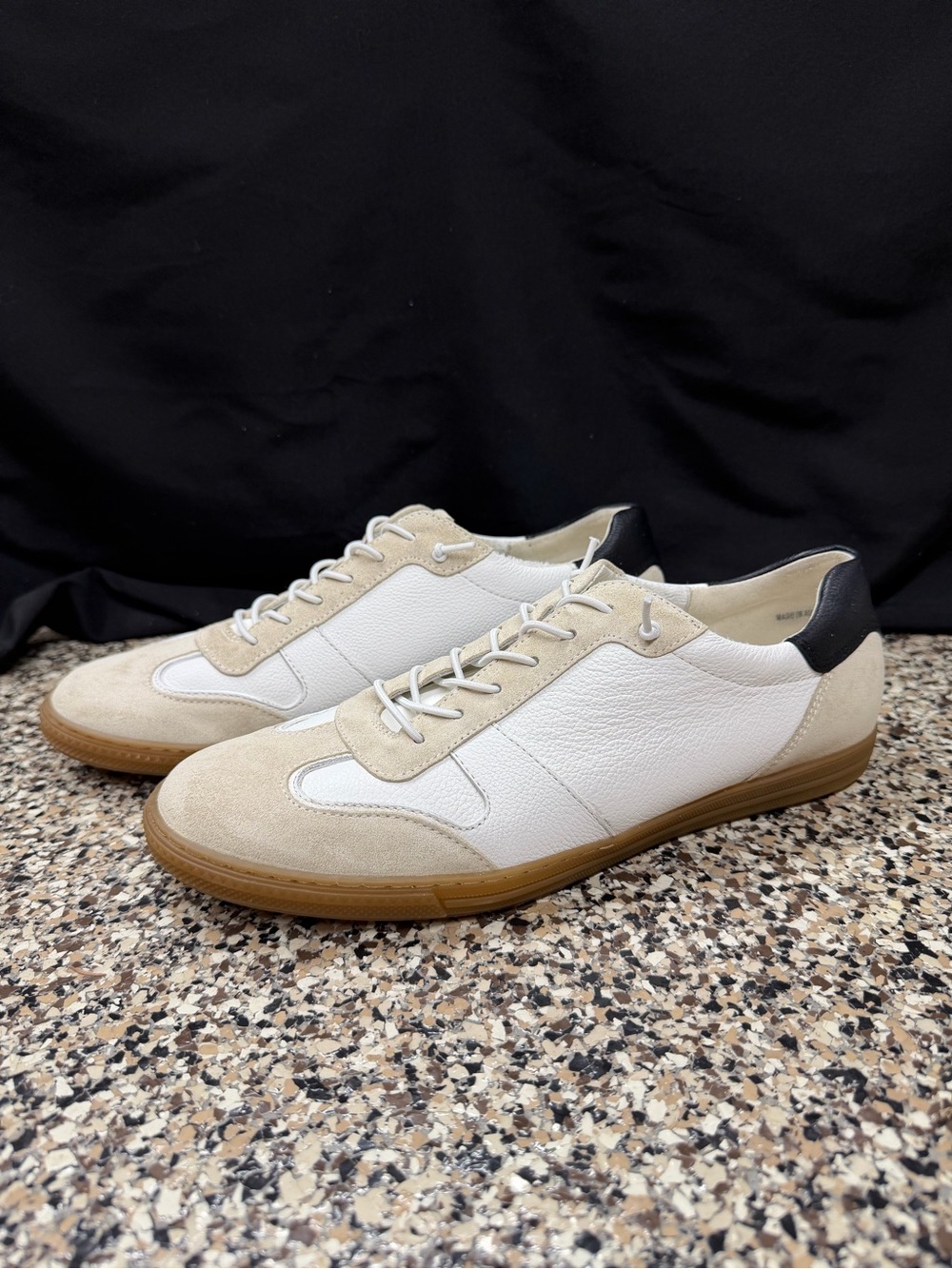Paul Green Men's White, Beige & Black Leather Sneakers Brand New!!!